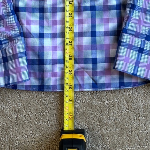 Jos. A. Bank Traveler Purple/Blue Plaid Long Sleeve Button Down Shirt Slim XXL - Picture 11 of 11